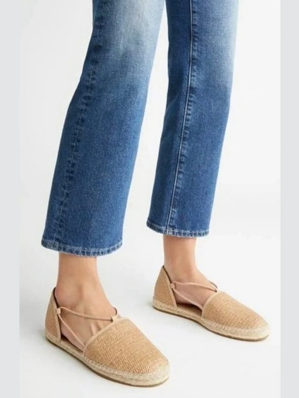 Eileen Fisher Espadrille Flat Natural Tan Straw Slip On NWOT 8 - Picture 5 of 12